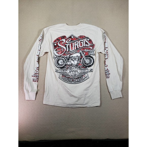 Fruit Of The Loom Shirt Mens Medium White Sturgis Motorcycle Rally South Dakota - Picture 9 of 13